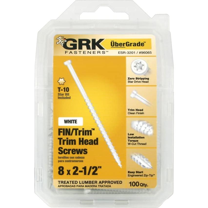Tornillos FIN/Trim GRK #8 x 6.35 cm 100 unidades