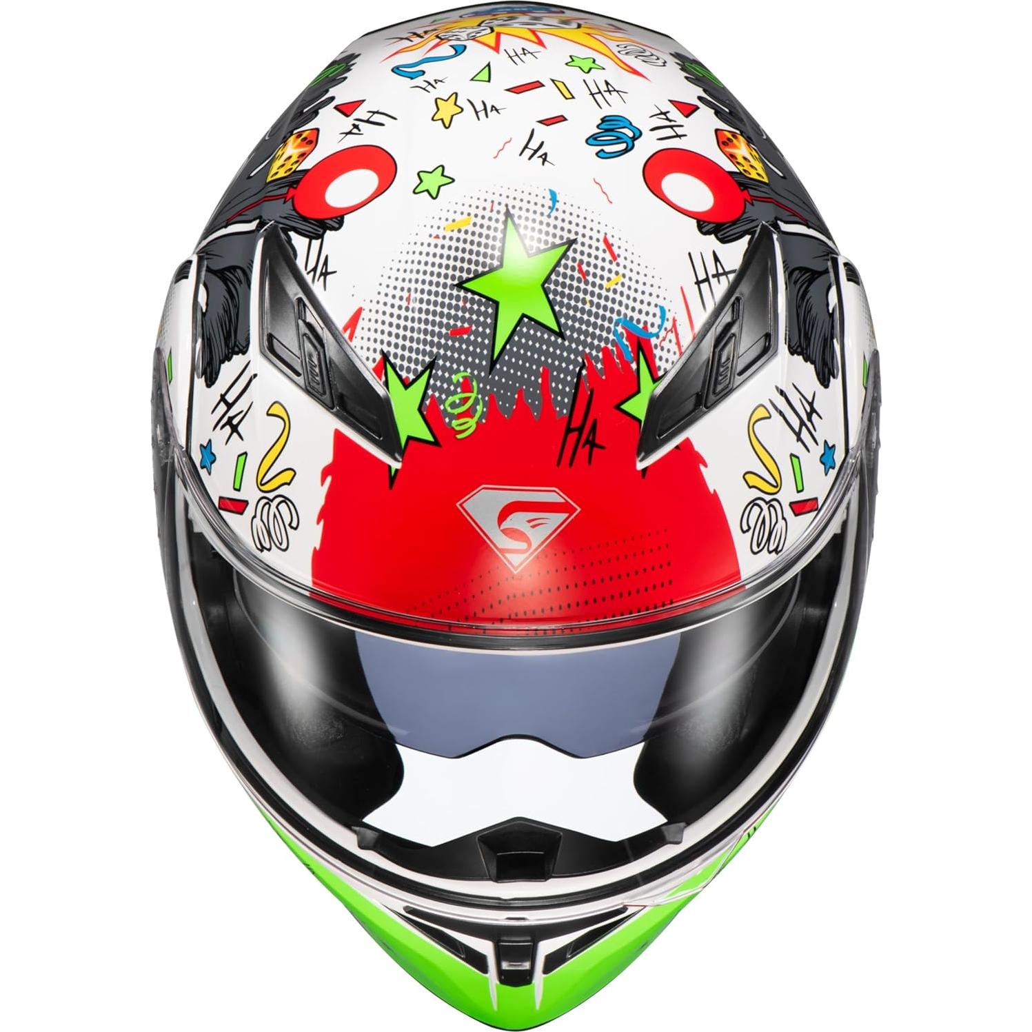 Casco Modular DOT Blanco Pocker con Doble Visera Grande