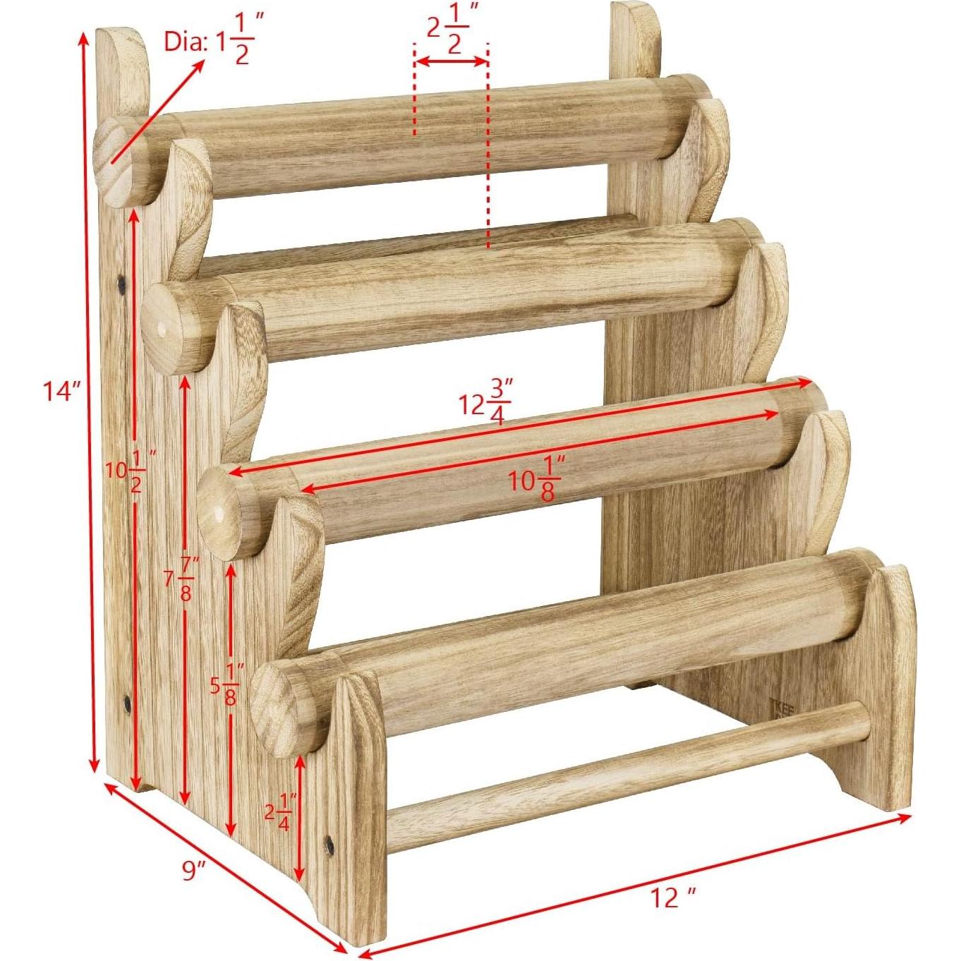Soporte de Joyería Ikee Design de Madera 4 Niveles 30.48x22.86x35.56 cm