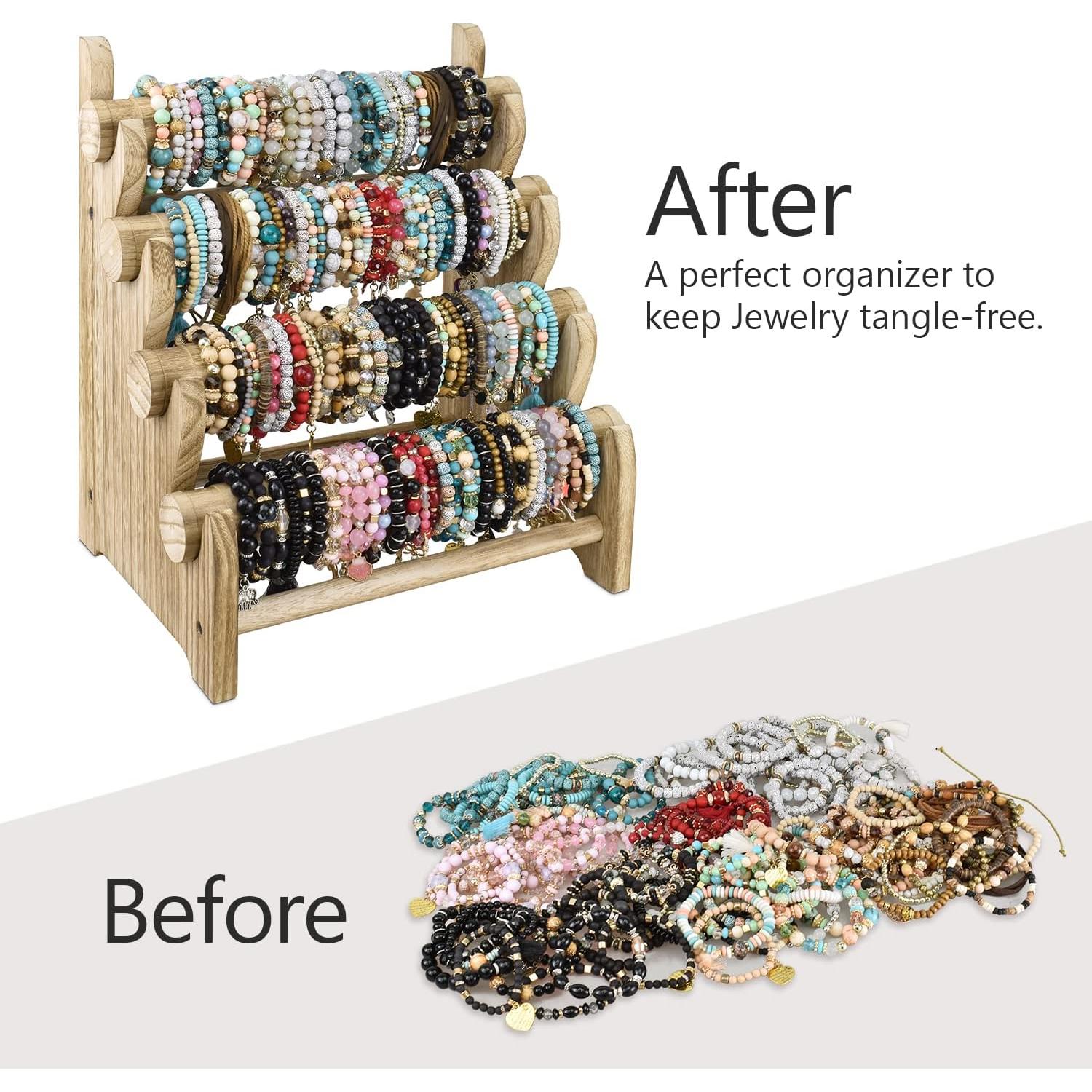 Soporte de Joyería Ikee Design de Madera 4 Niveles 30.48x22.86x35.56 cm