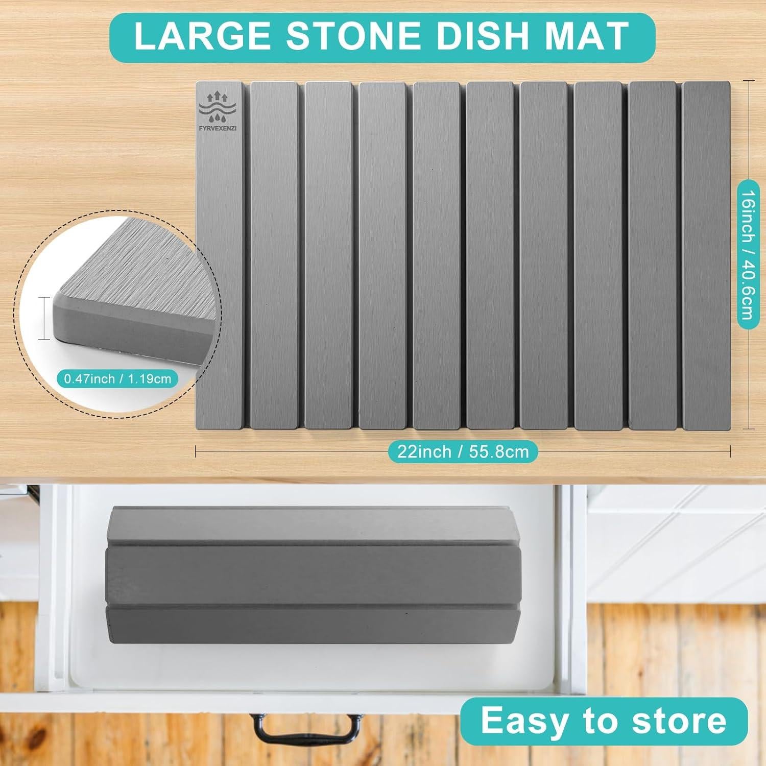 Alfombrilla de Secado Plegable FYRVEXENZI 61x41 cm Ecológica