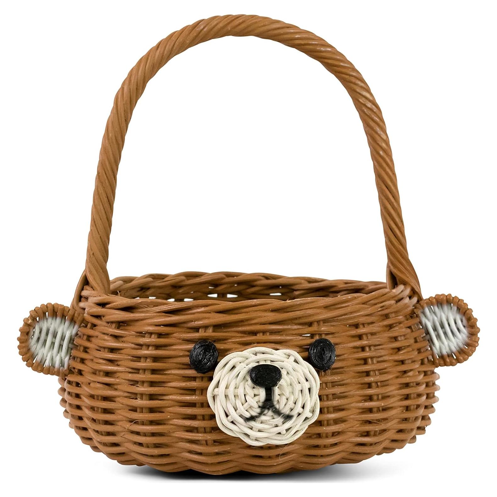 Cesta de Almacenamiento G6 Collection Oso Tejida a Mano 23x20 cm