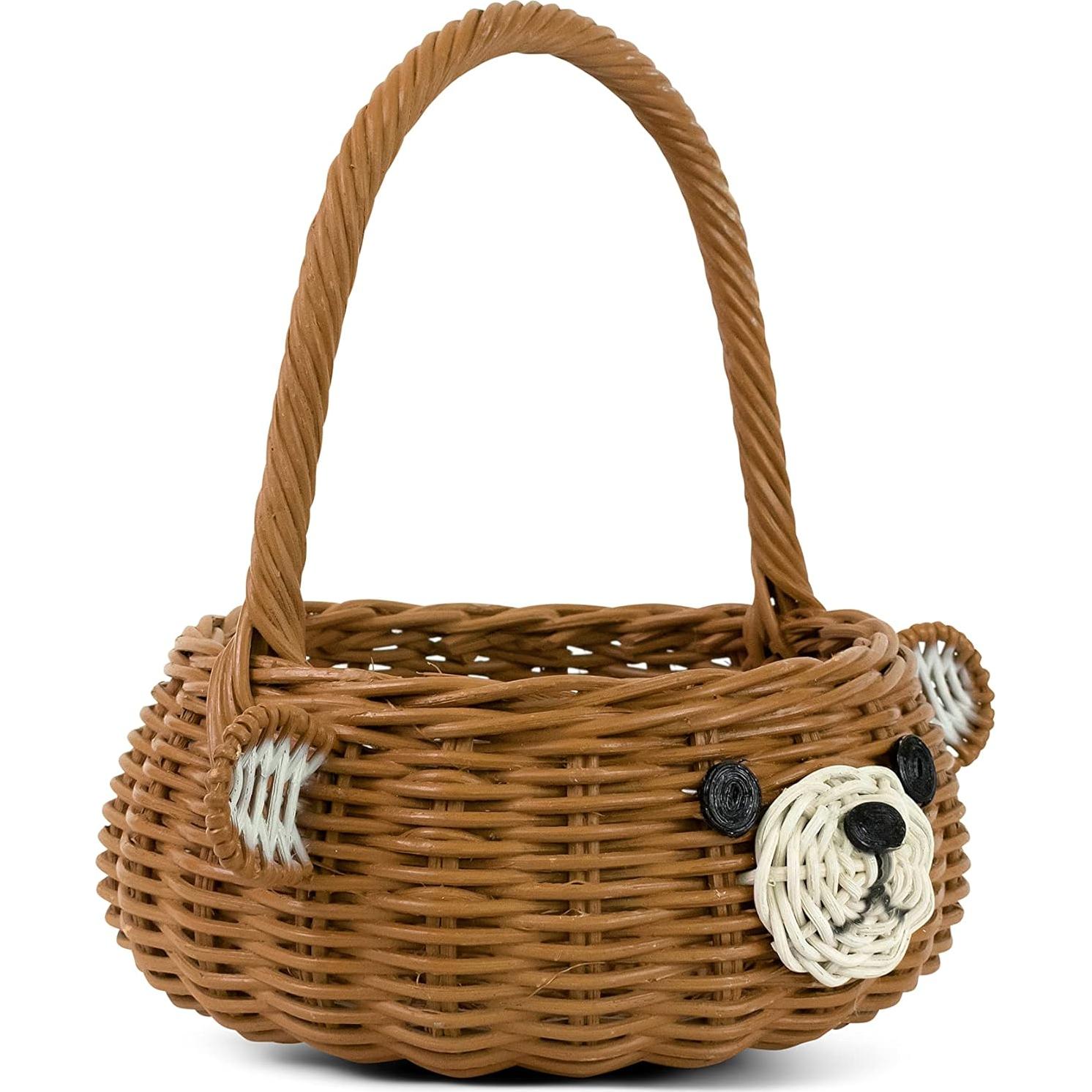 Cesta de Almacenamiento G6 Collection Oso Tejida a Mano 23x20 cm