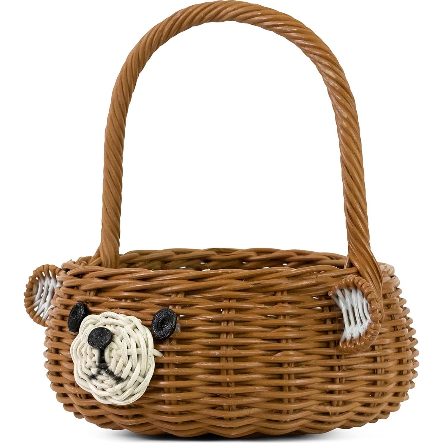 Cesta de Almacenamiento G6 Collection Oso Tejida a Mano 23x20 cm