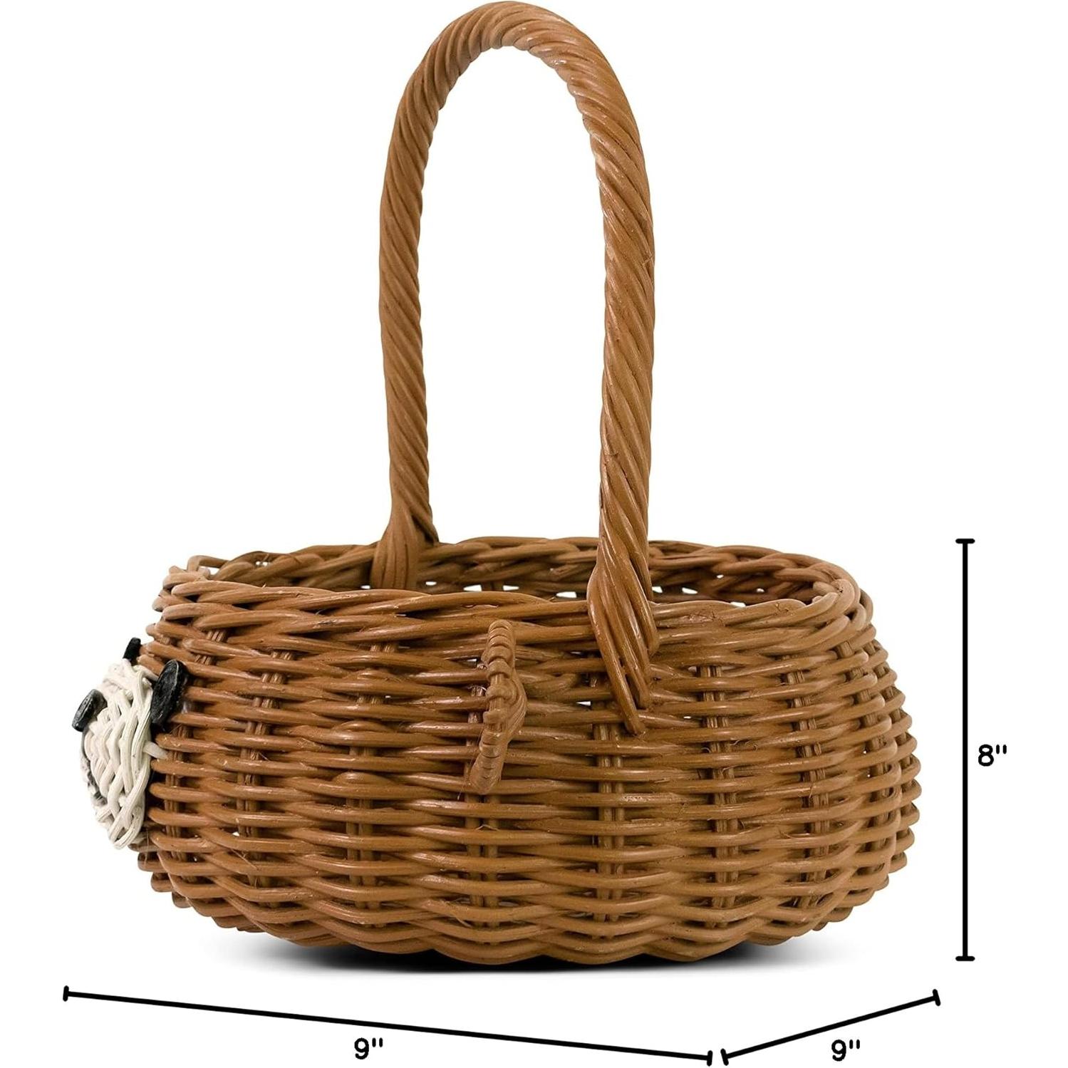 Cesta de Almacenamiento G6 Collection Oso Tejida a Mano 23x20 cm