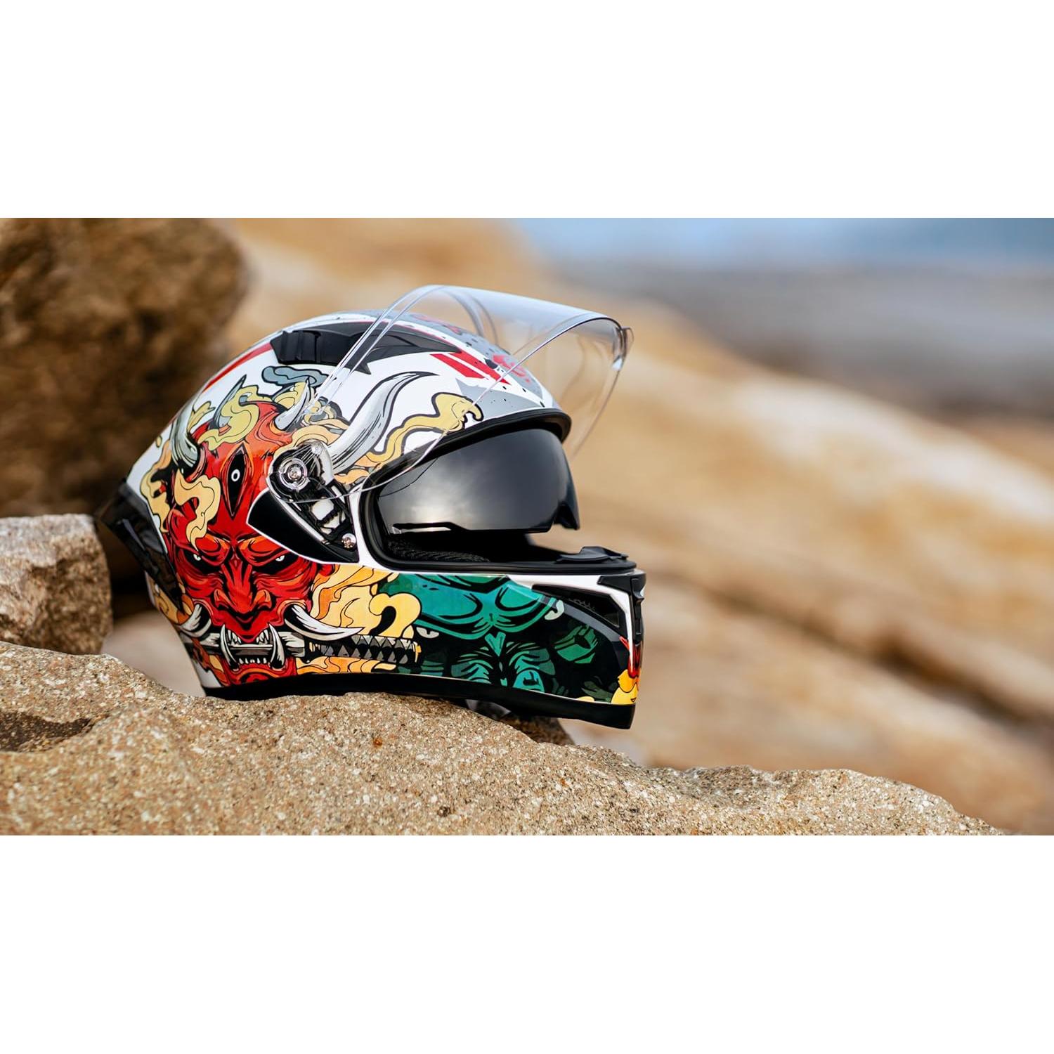 Casco de Moto KYPARA 807 Samurai Blanco Mediano DOT