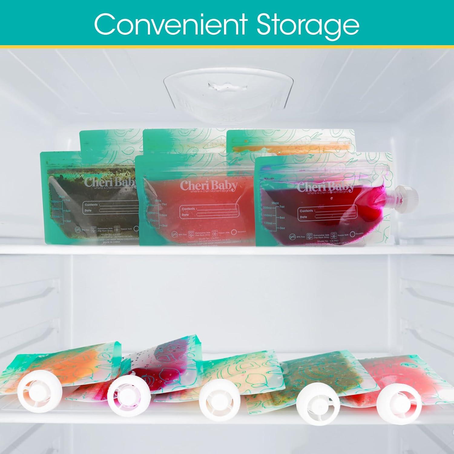 Bolsas Reutilizables para Comida Bebé Cheri Baby 10 Paquetes 113g