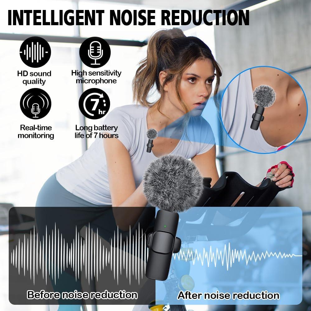 Micrófono Lavalier Inalámbrico 3 en 1 MP003US Negro