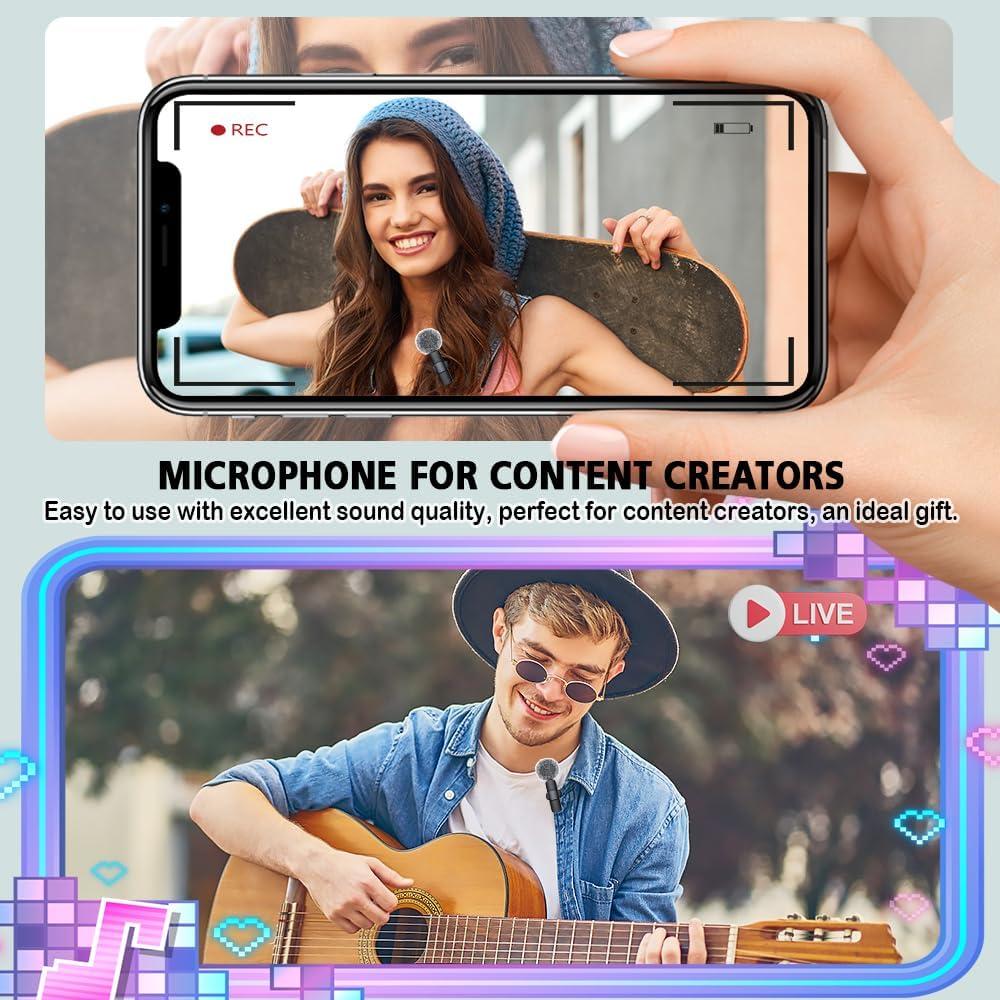 Micrófono Lavalier Inalámbrico 3 en 1 MP003US Negro