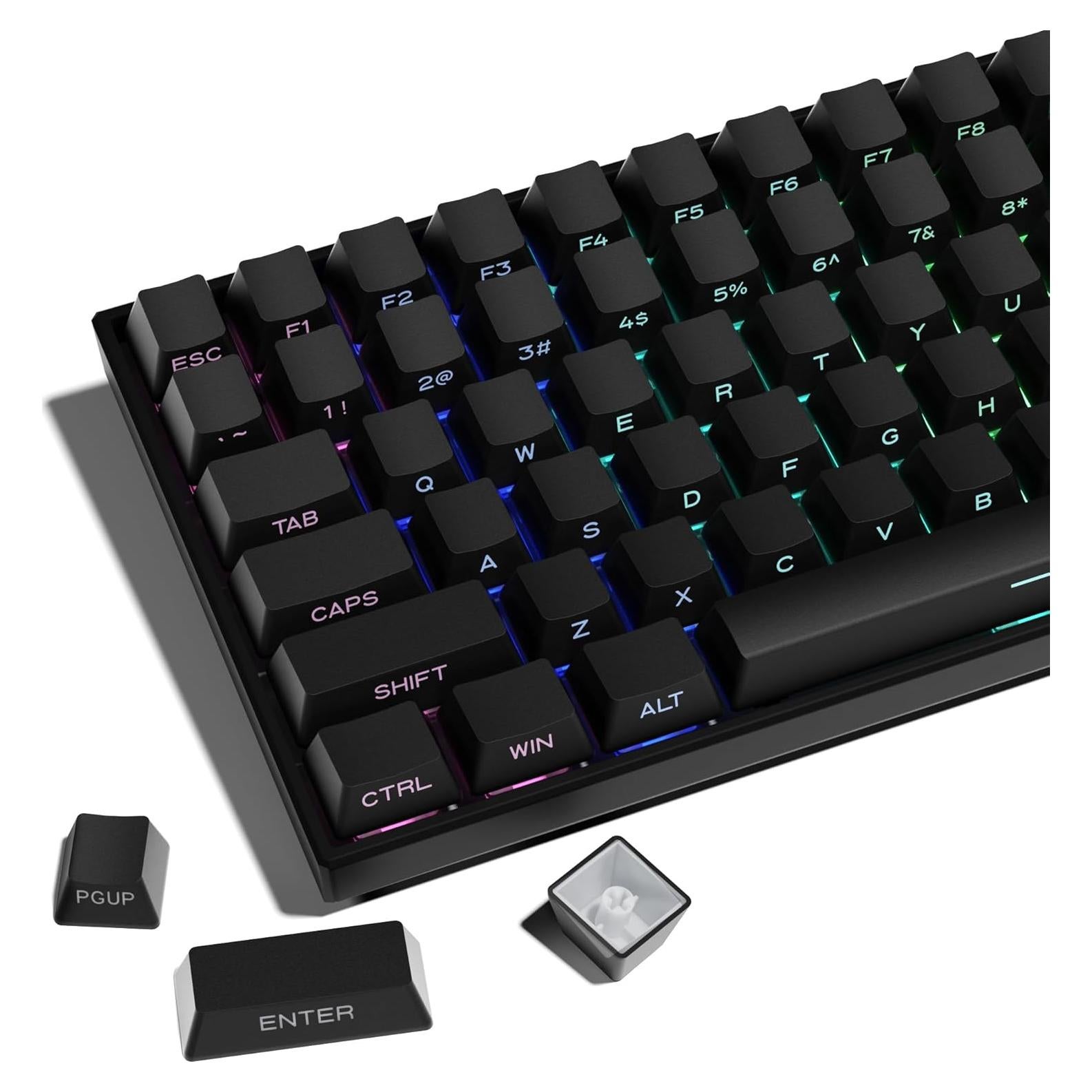 Conjunto de Teclas PBT Negras XVX 136 Teclas Doble Inyección