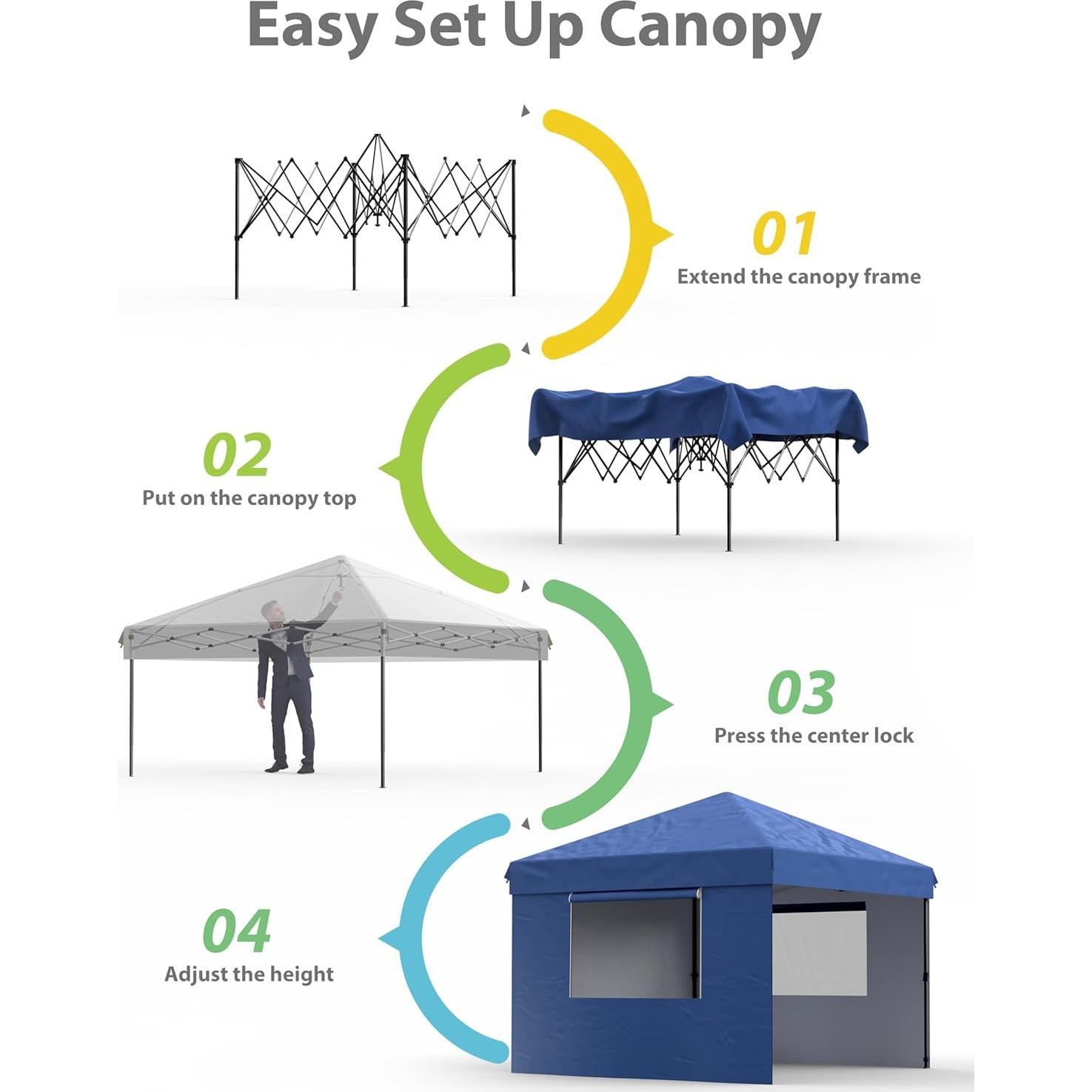 Carpa Desplegable GarveeLife 3m x 3m Impermeable Azul