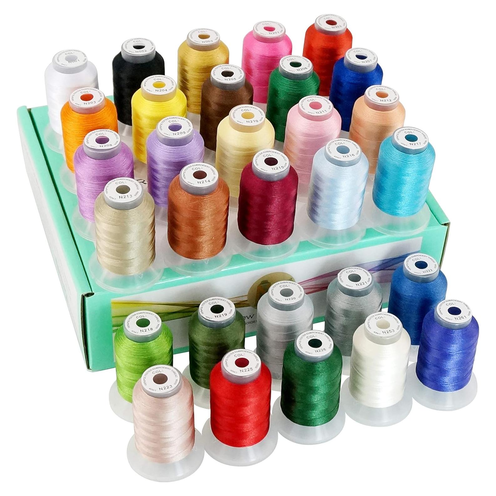 Kit de Hilo de Bordado Poliester 30 Colores New Brothread 500M