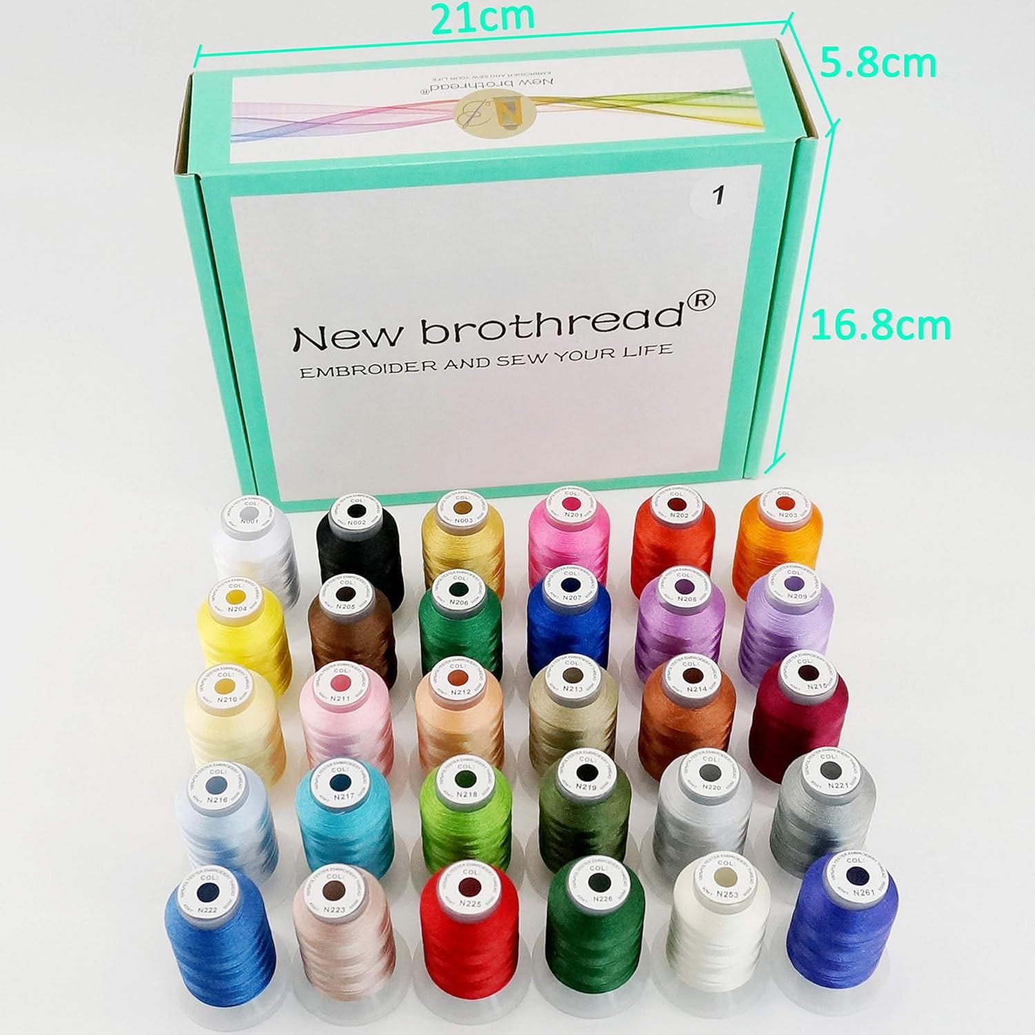 Kit de Hilo de Bordado Poliester 30 Colores New Brothread 500M