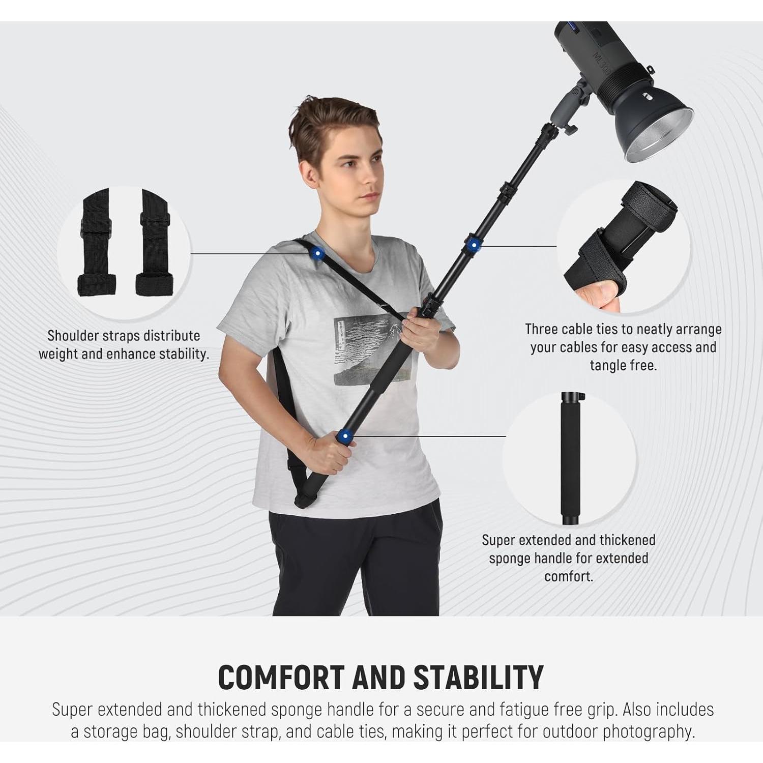 Soporte de Luz Telescópico NEEWER MS-230C 230cm Aluminio