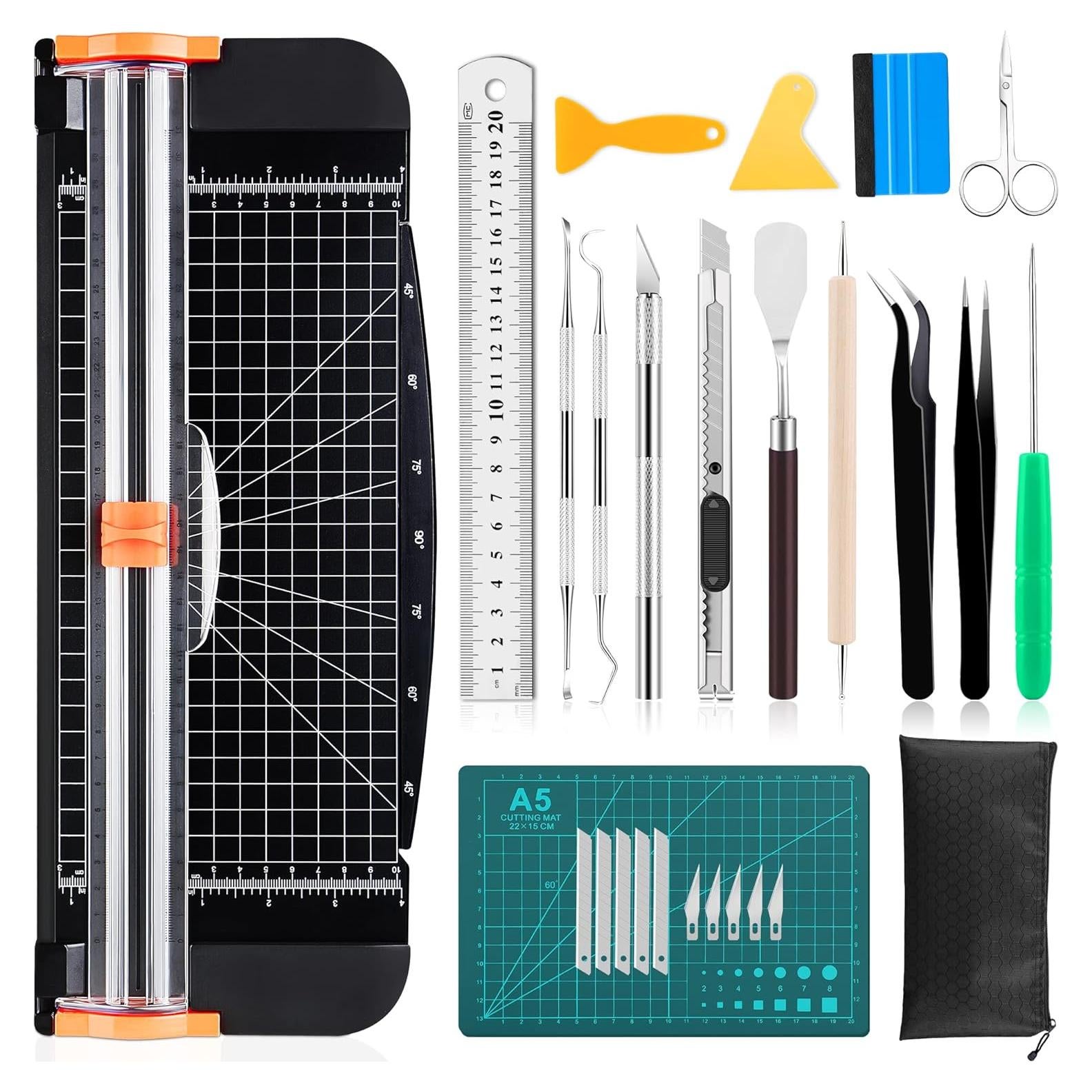 Juego de Herramientas de Manualidades Famomatk 27PCS Negro