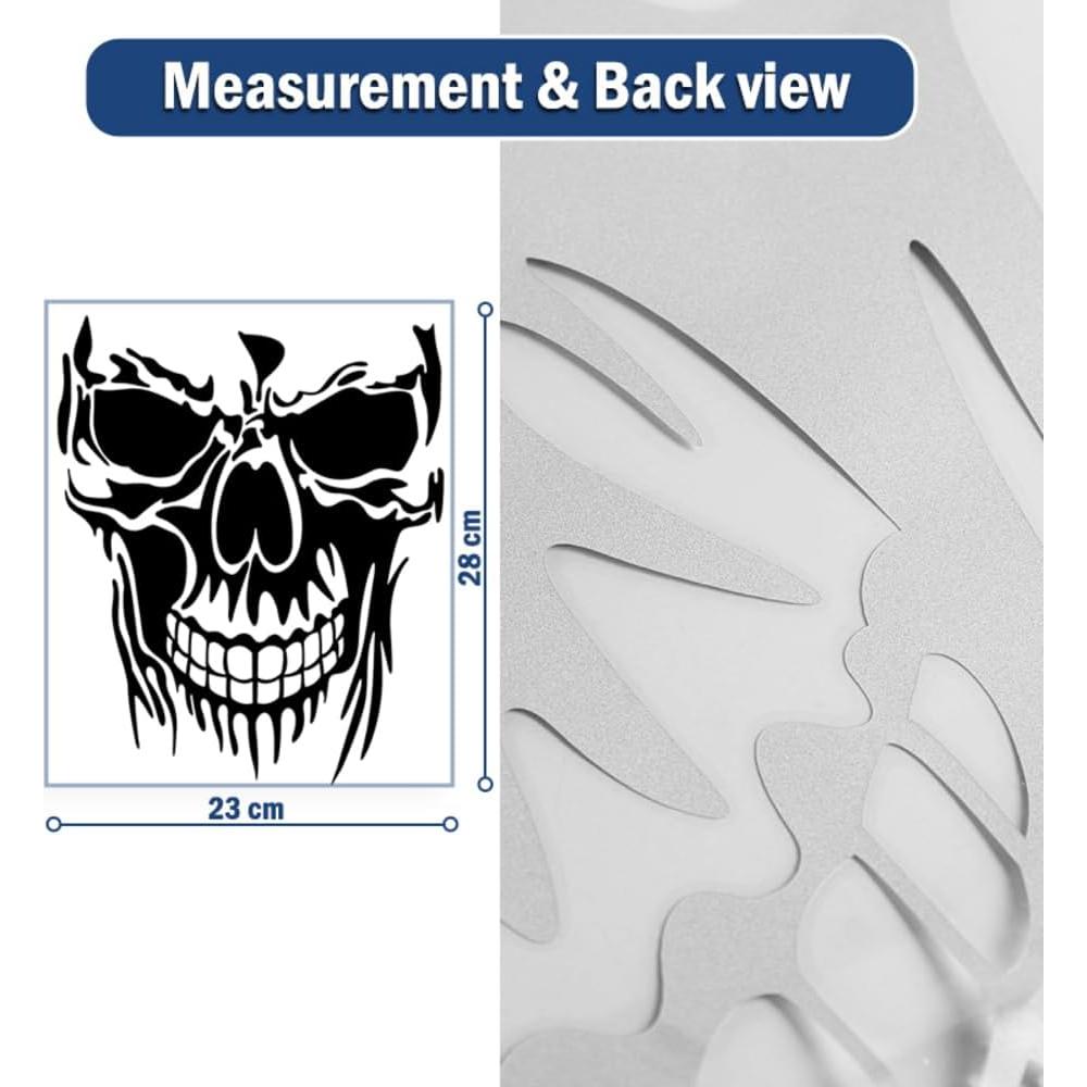 Calcomanías de Coche Calavera W-POWER 28 x 23 cm Negro