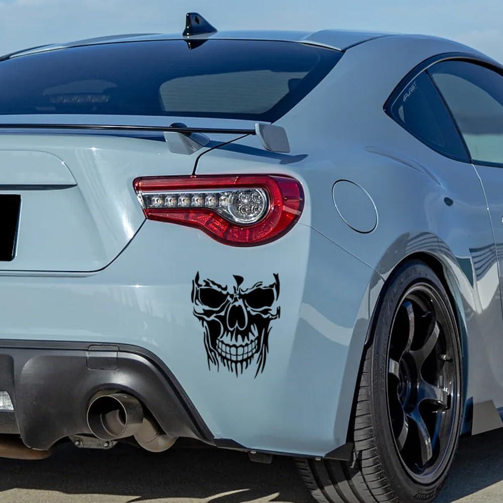 Calcomanías de Coche Calavera W-POWER 28 x 23 cm Negro