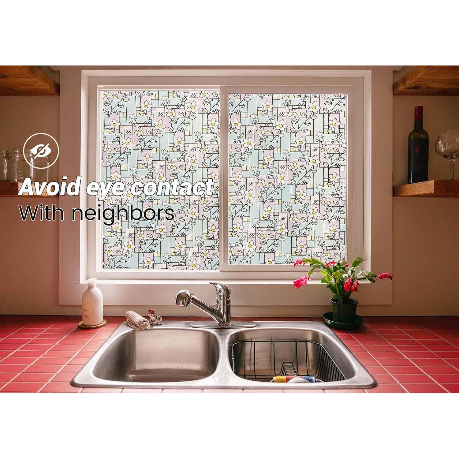 Película de Privacidad VSUDO 30x200 cm Flor Frangipani