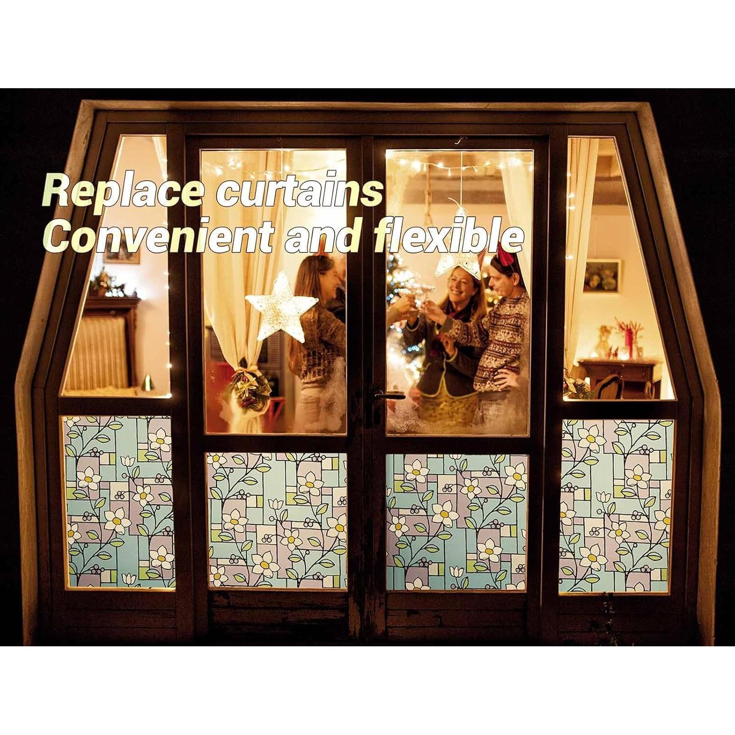 Película de Privacidad VSUDO 30x200 cm Flor Frangipani