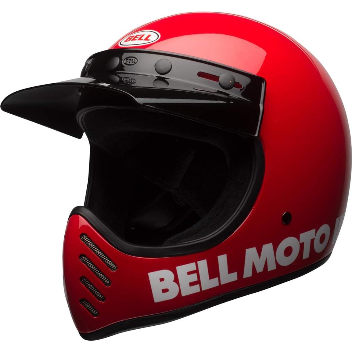 Casco Bell Moto-3 Rojo Clásico Grande - Protección Moderna