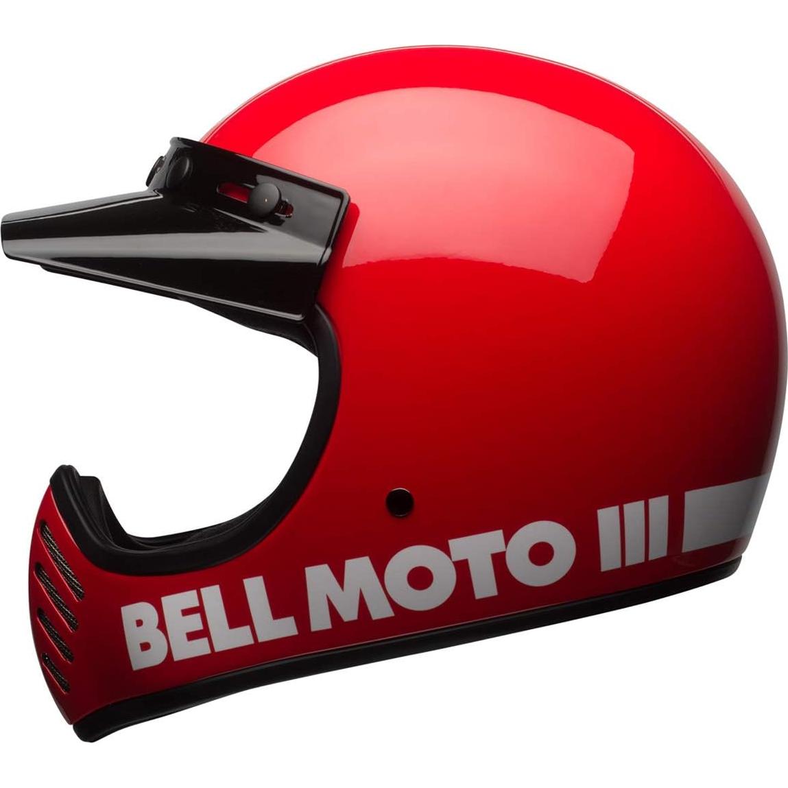 Casco Bell Moto-3 Rojo Clásico Grande - Protección Moderna
