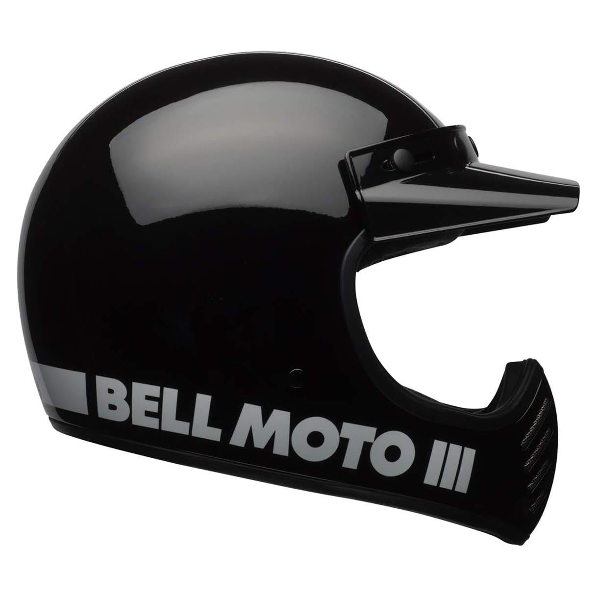 Casco Bell Moto-3 Negro Brillante X-Grande - Aprobado DOT