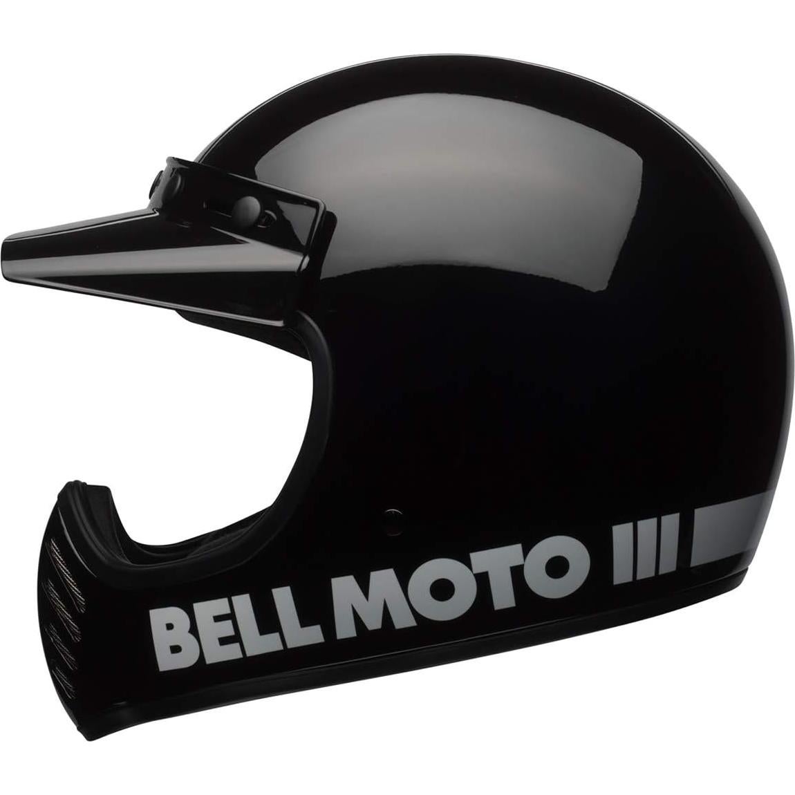 Casco Bell Moto-3 Negro Brillante X-Grande - Aprobado DOT