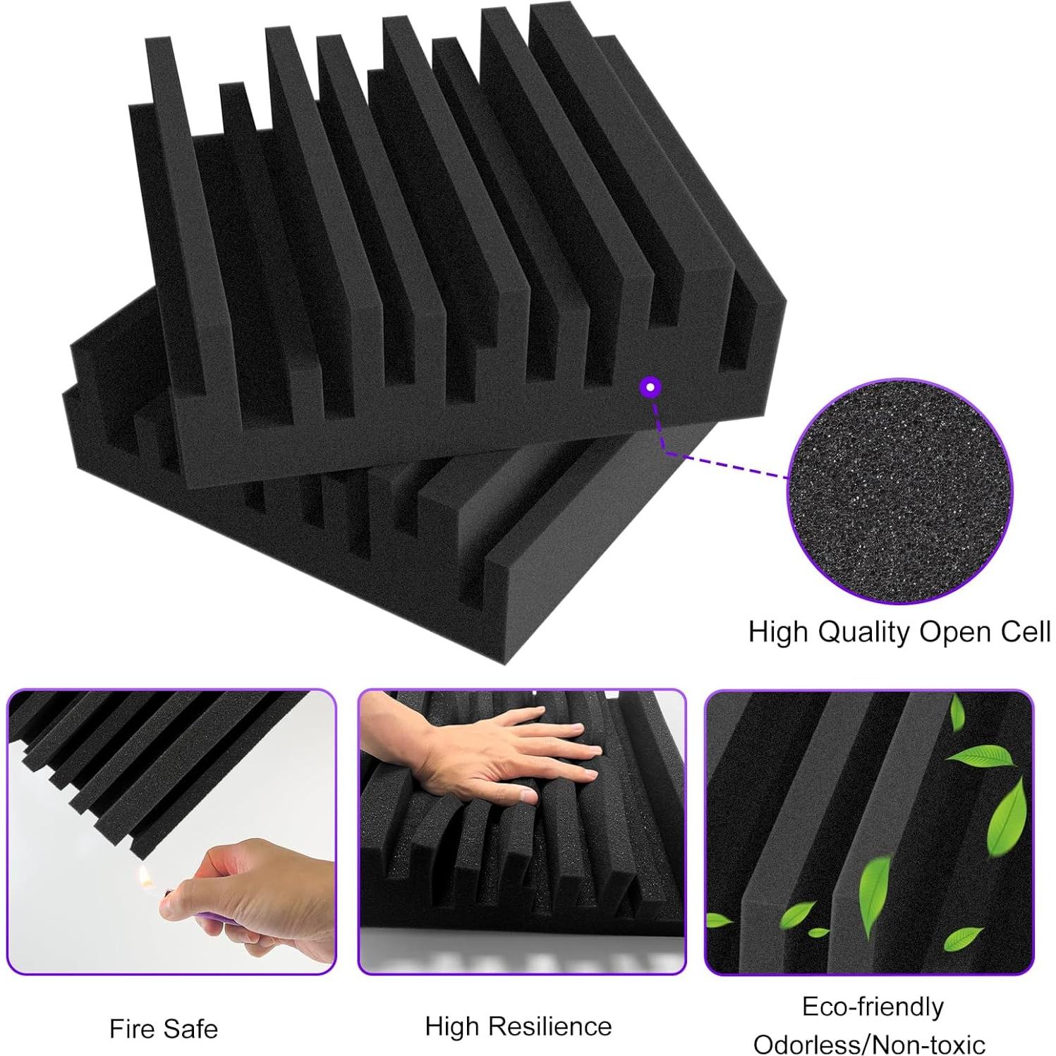 Paneles Acústicos TroyStudio 4 Pcs 30.48x30.48 cm Poliuretano