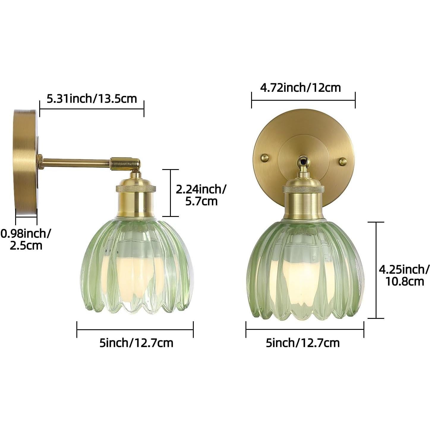 Aplique de Pared Inalámbrico LAPMUNG Verde Tulipán LED