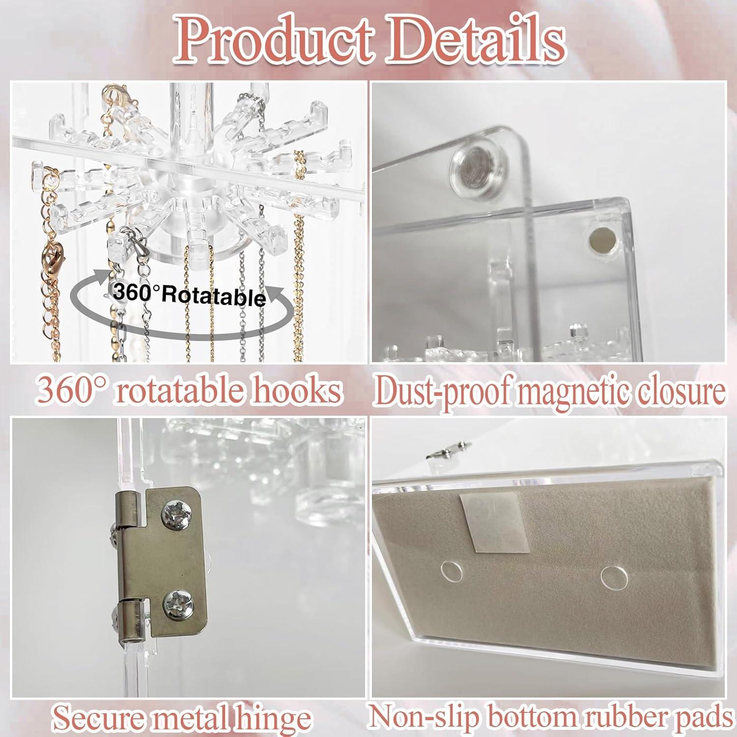 Soporte de Collar Acrílico PINGANBUSU 24 Ganchos 32x15cm