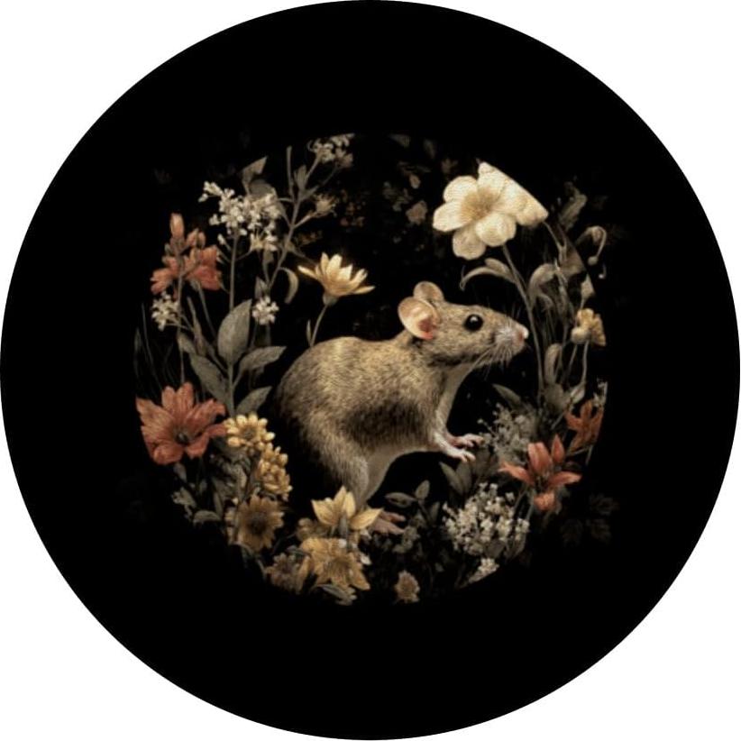 PopSockets Adhesivo PopGrip Ratón Vintage Flores 10.9x8.6cm