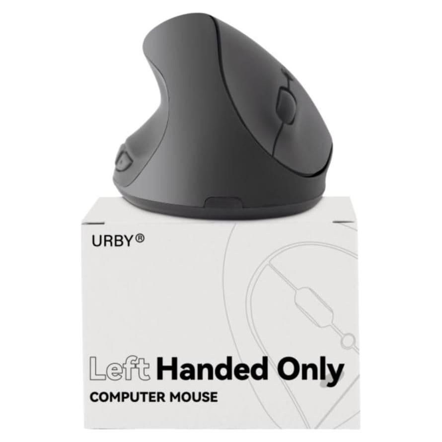 Ratón Inalámbrico Ergonómico para Zurdos URBY Negro 2024