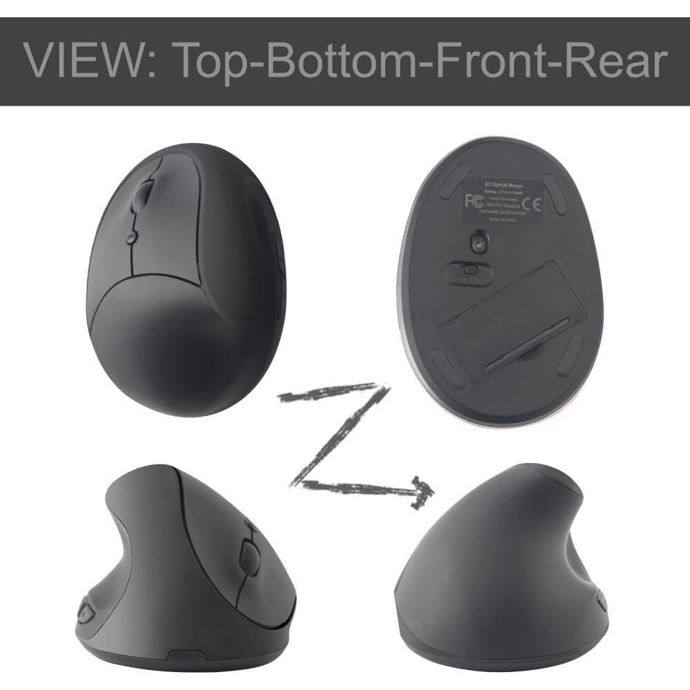 Ratón Inalámbrico Ergonómico para Zurdos URBY Negro 2024