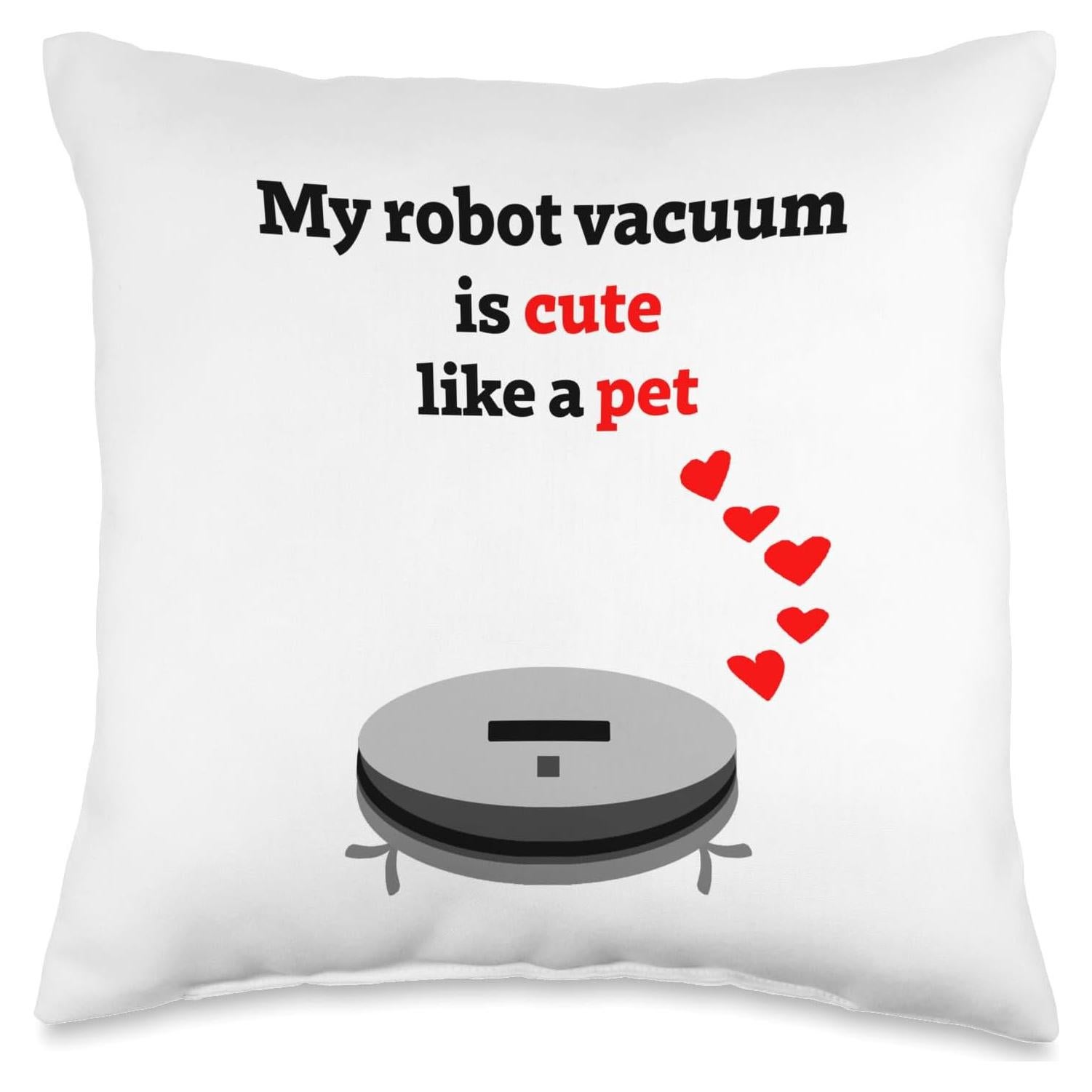 Cojín divertido 40x40 cm Aspiradora Robot para Mascotas