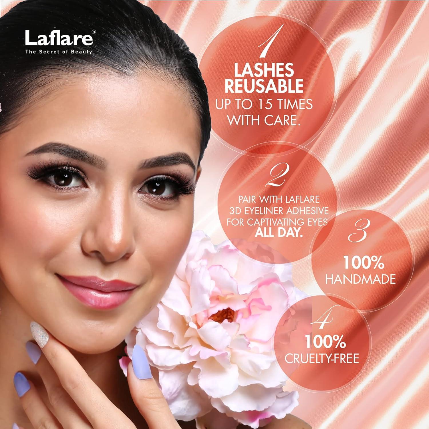 Pestañas Postizas Laflare 3D Silk Mink Ojos de Gato SM01