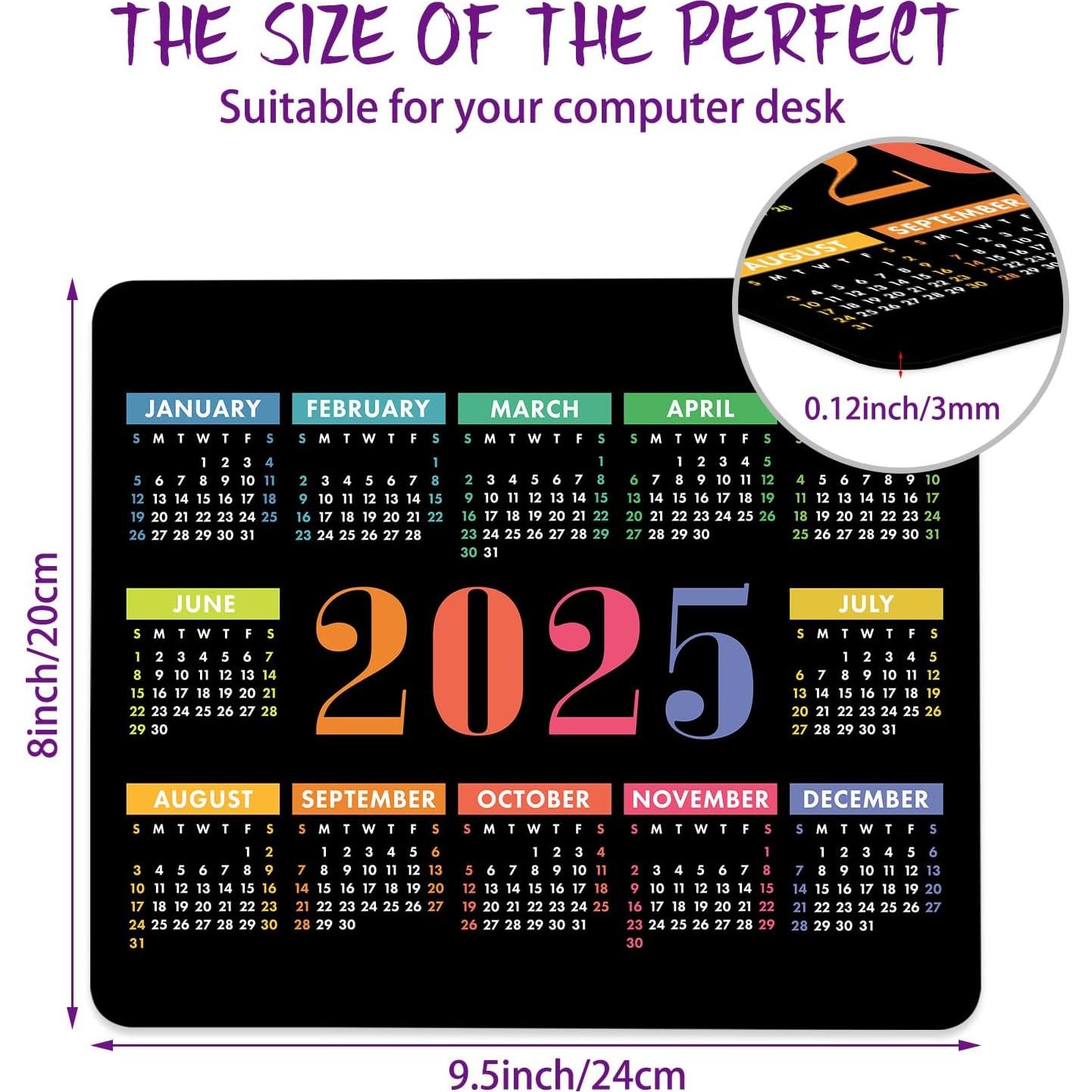 Alfombrilla de Ratón Ghatobty Calendario 2025 24.1x20.3 cm