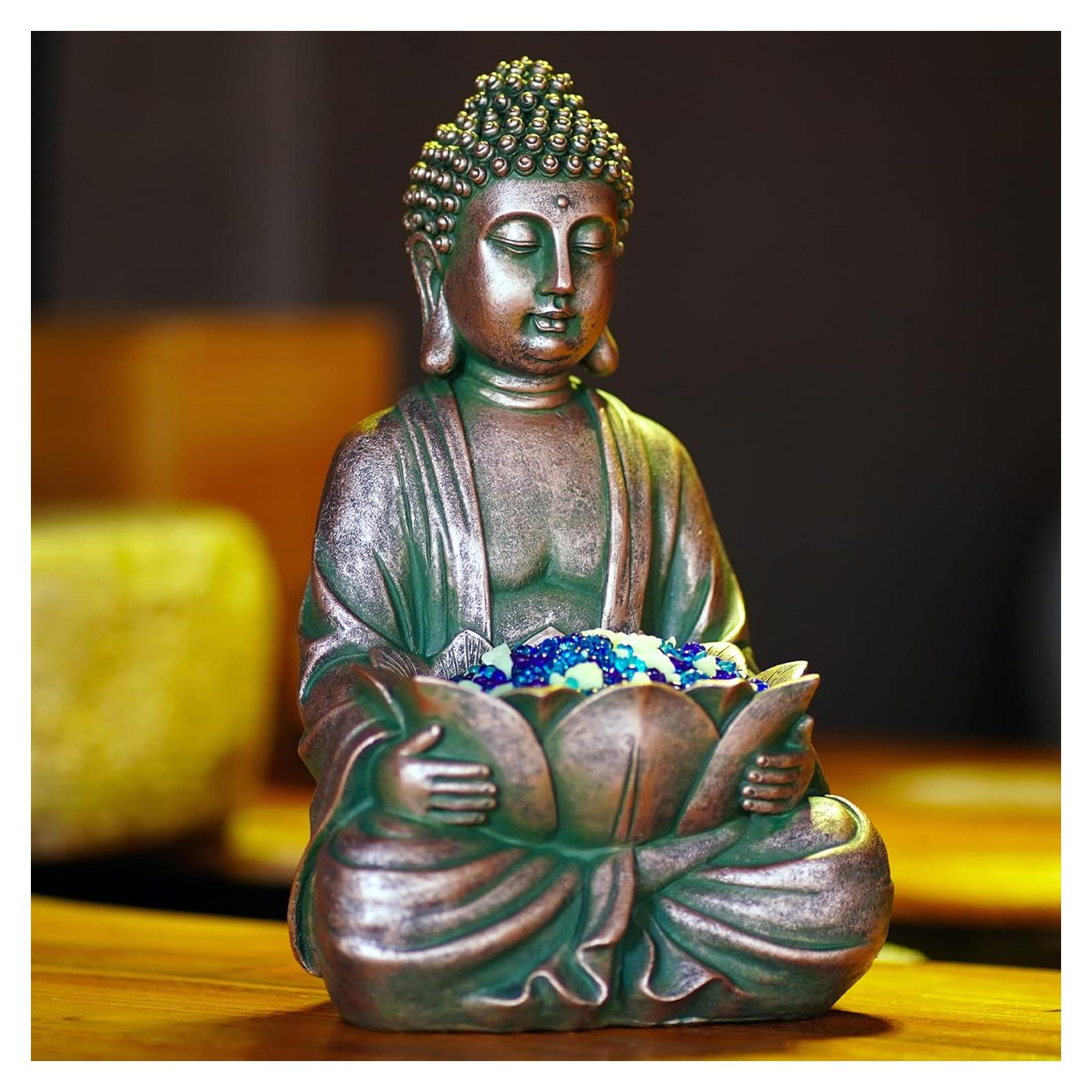 Estatua de Buda Meditador 30.48 cm - Decoración Zen Bronce