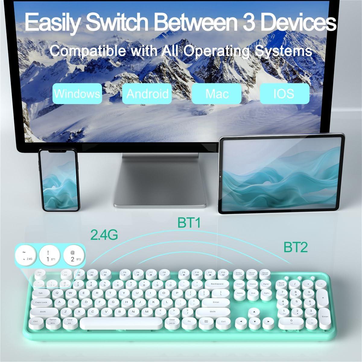 Teclado Inalámbrico JAMfit Retro 104 Teclas Ergonómico