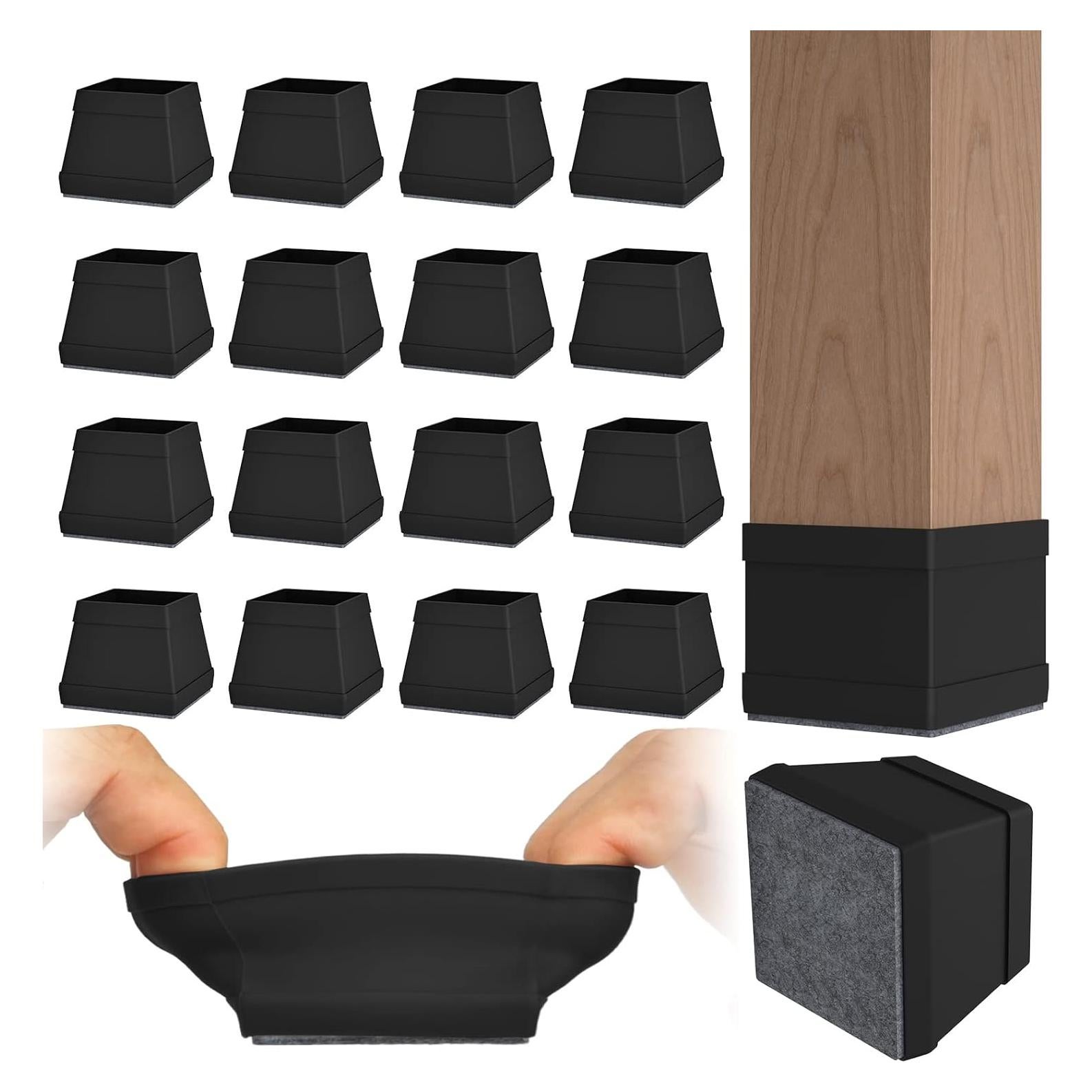 16 Protectores de Piso de Silicona Cuadrados Uukyttrium - Antirayaduras