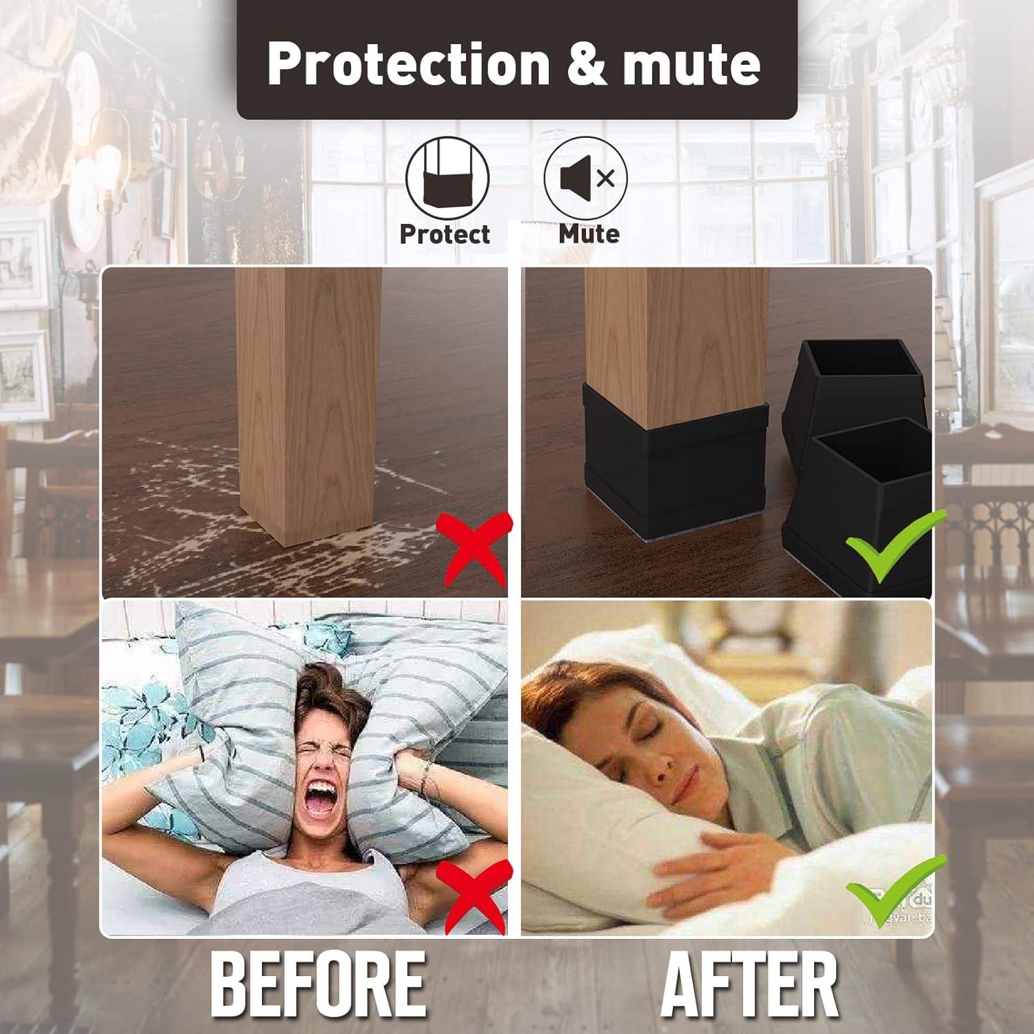 16 Protectores de Piso de Silicona Cuadrados Uukyttrium - Antirayaduras