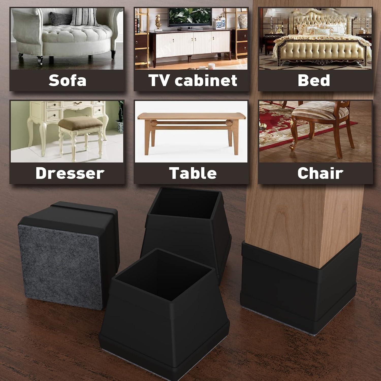 16 Protectores de Piso de Silicona Cuadrados Uukyttrium - Antirayaduras