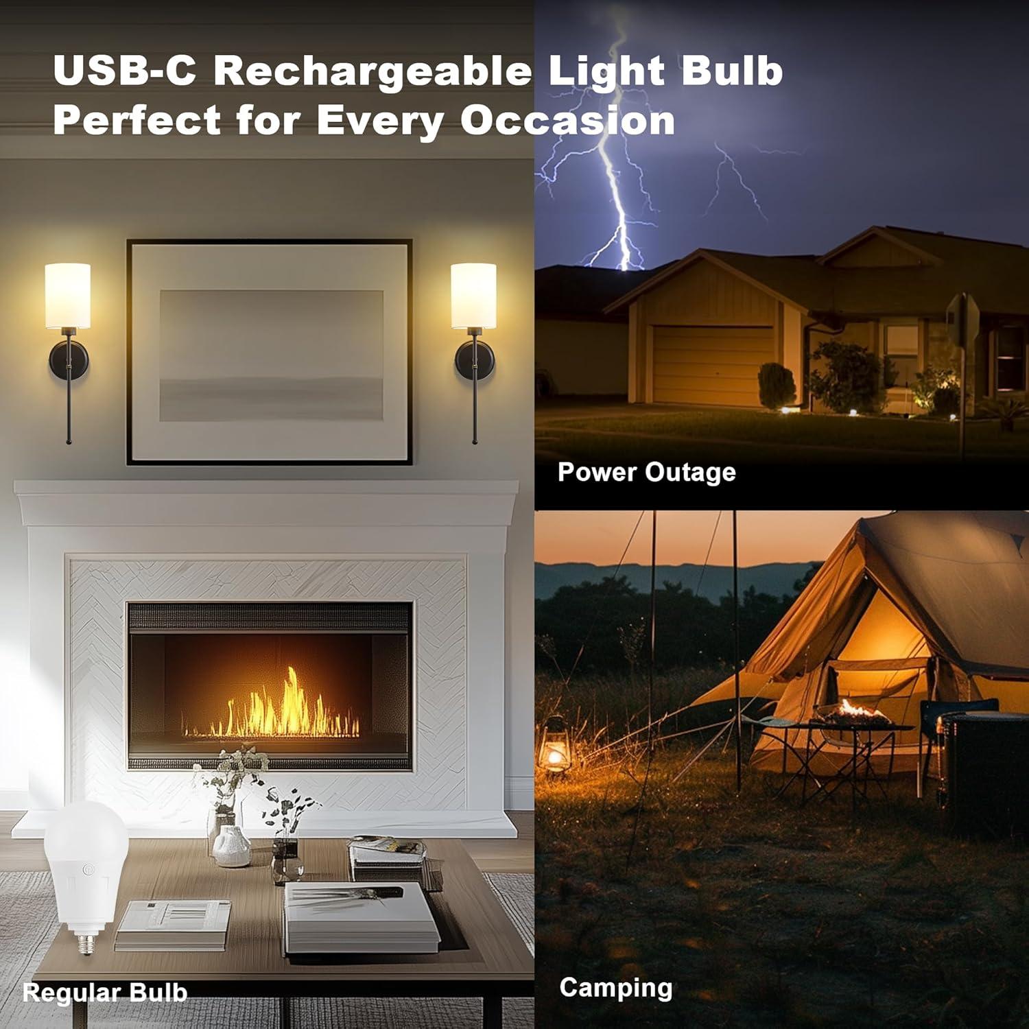 Bombilla LED E12 recargable KARTOOSH con control remoto