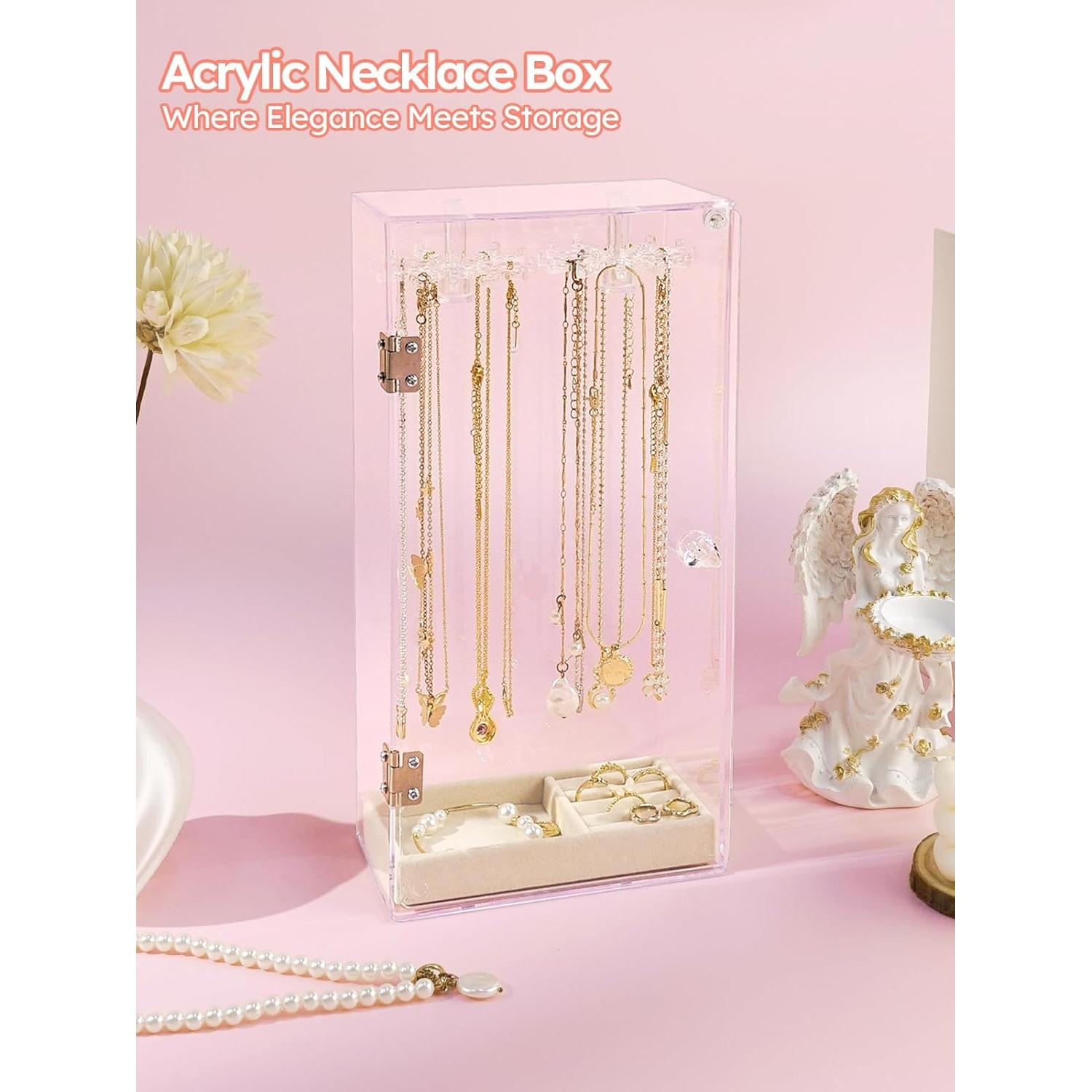 Organizador de Joyería Acrílico Cirhy con 24 Ganchos y Bandeja