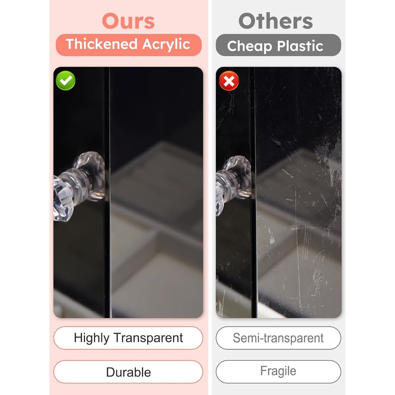 Organizador de Joyería Acrílico Cirhy con 24 Ganchos y Bandeja