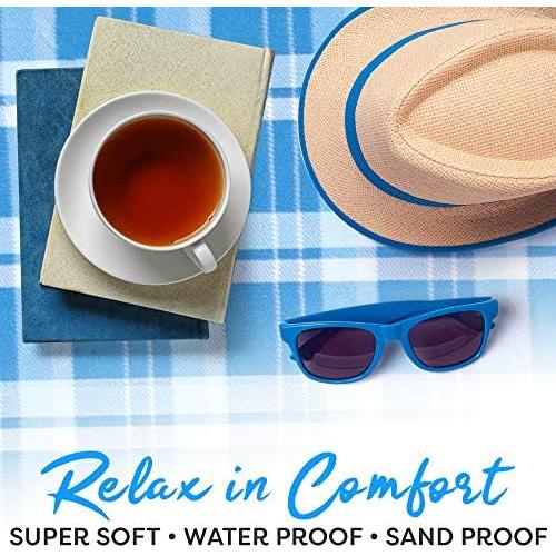 Manta de Picnic Scuddles 1.35x1.50m Resistente al Agua Cuadros Azules