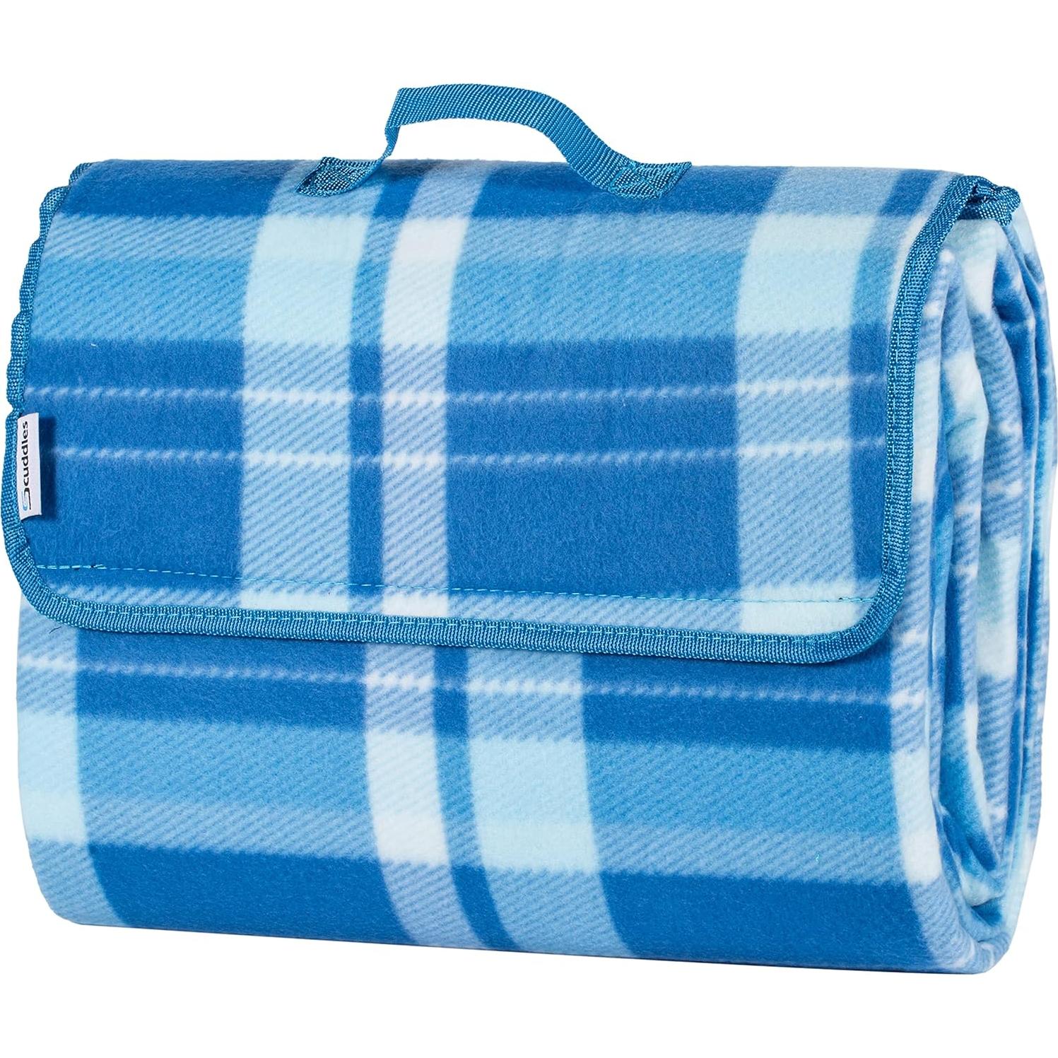 Manta de Picnic Scuddles 1.35x1.50m Resistente al Agua Cuadros Azules