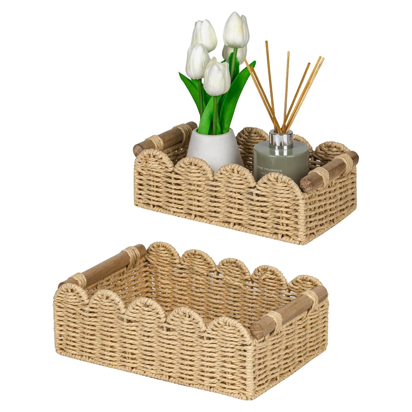 Cestas Decorativas CubesLand Beige Juego de 2 para Almacenamiento