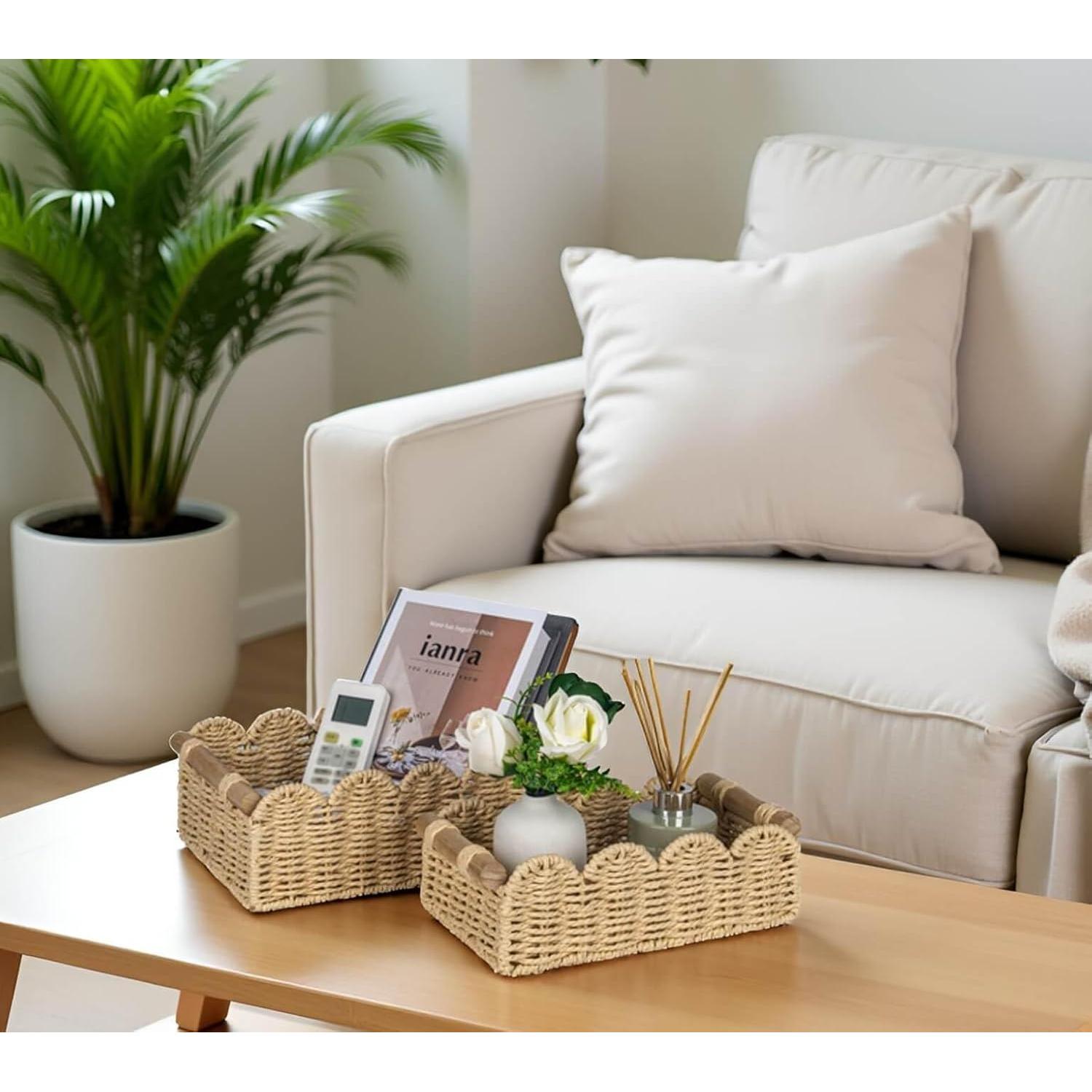 Cestas Decorativas CubesLand Beige Juego de 2 para Almacenamiento