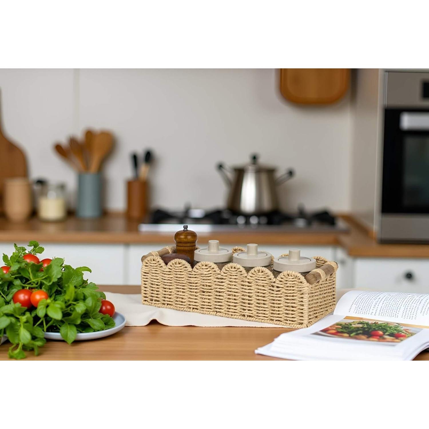 Cestas Decorativas CubesLand Beige Juego de 2 para Almacenamiento