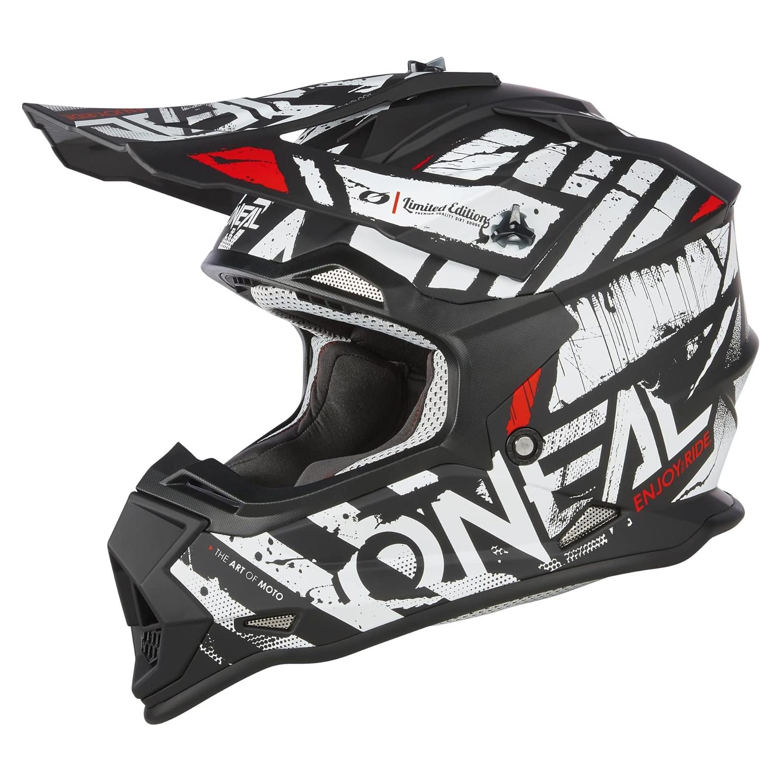 Casco Offroad O'Neal 2 SRS Glitch Negro/Blanco